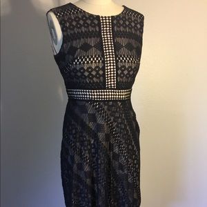 Black lace asymmetric hem dress size 2